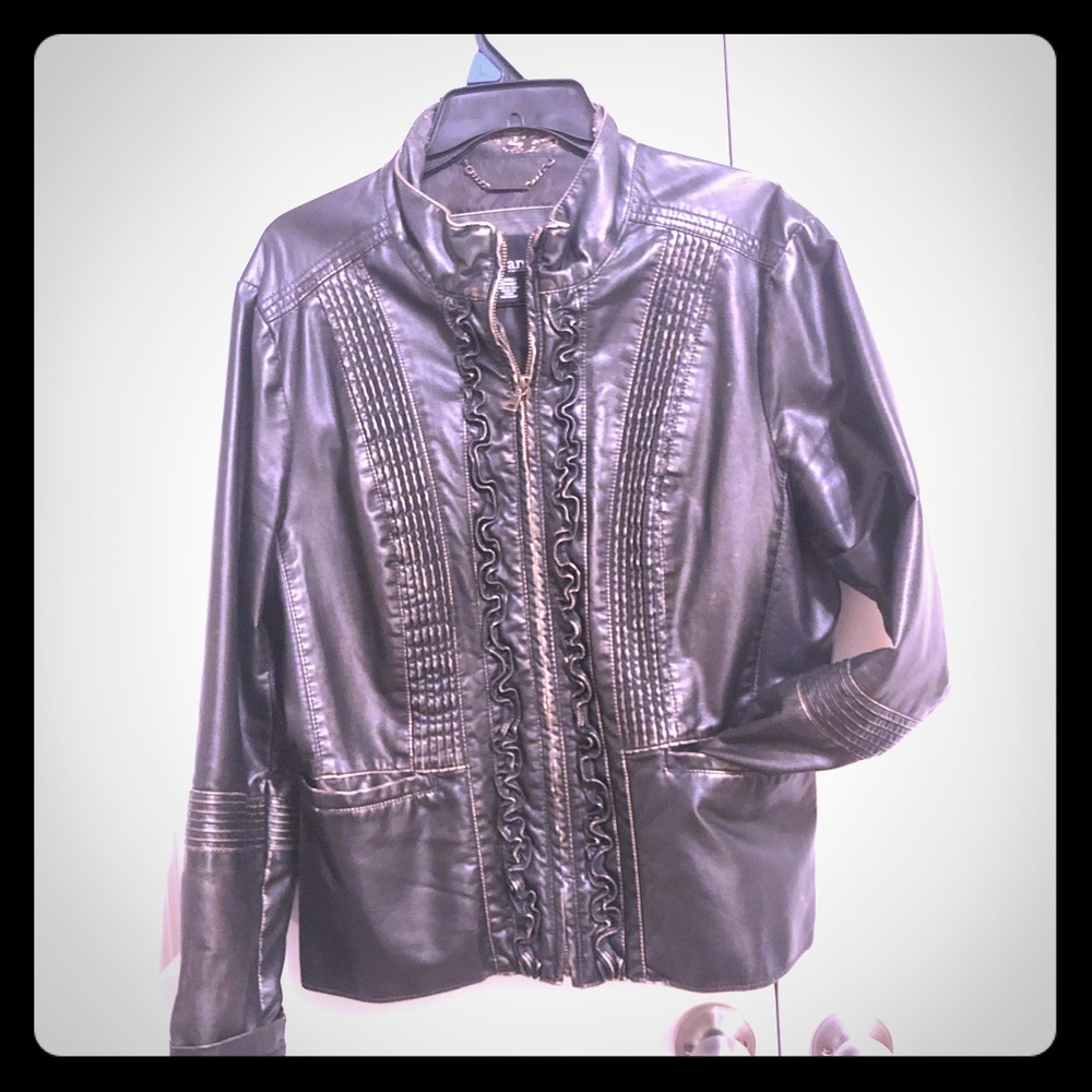 Faux Leather Blazer